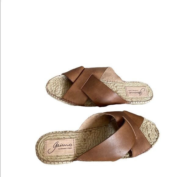 Gaimo Anthropology Espadrille Tan Sandals Size 9.5 - Picture 4 of 5
